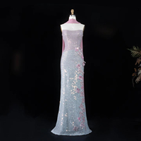 Robe de soirée sirène chic Jancember LSZ534 avec écharpe, couleur dégradée et cristaux