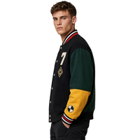 Veste de baseball vintage pour homme, style varsity, patchwork brodé, logo personnalisé OEM XUFEI, fabricant de streetwear de haute qualité.