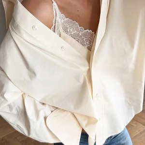 Camisas de Manga Larga Premium, Blusa Elegante de Chifón para Verano, Camisas de Oficina para <span class=keywords><strong>Mujer</strong></span>, <span class=keywords><strong>Camisa</strong></span> Blanca <span class=keywords><strong>Oversize</strong></span> con Botones - Product Image 3