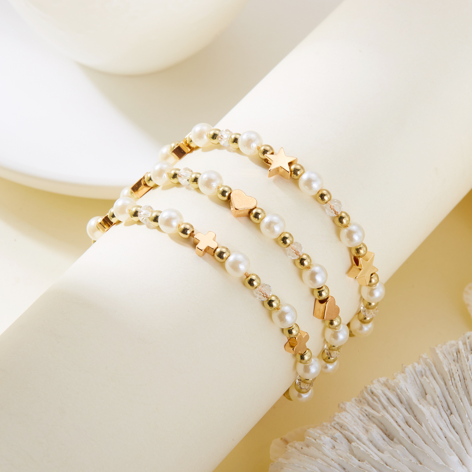 bracelet mother of pearl cross string