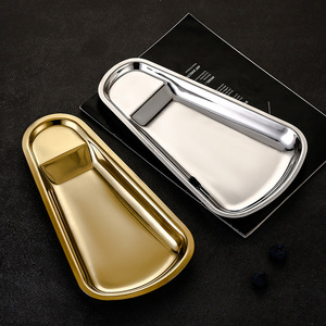 Stainless Steel Serving Tray Gold Silver Rectangular Elegant Design For Snacks Buffet Barbecue - Product Image 3