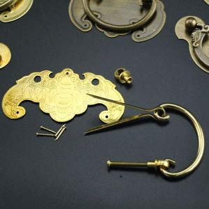 实心黄铜仿古板拉手衣柜门古木箱拉手蝙蝠面板黄铜大拉手 - Product Image 4