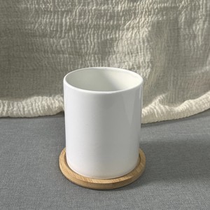 <span class=keywords><strong>Maceta</strong></span> de cerámica <span class=keywords><strong>para</strong></span> el hogar DIY sublimación 8*9,5 cm escritorio con Base de bambú <span class=keywords><strong>maceta</strong></span> en blanco <span class=keywords><strong>para</strong></span> Oficina Útil - Product Image 3