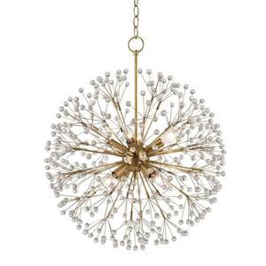 Gold - Tone Crystal Sputnik Chandelier, <b>Dandelion</b> - Like Structure, Luxury <b>Lighting</b> for Ballrooms - Product Image 1