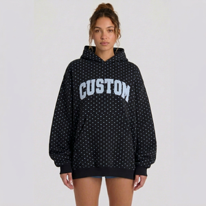 Sudadera con Capucha Extra Grande para Mujer, de Alta Calidad, Corte Holgado, Estilo Informal, para Invierno, de Algodón Suave y Felpa, Cálida, Cómoda, con Hombros Caídos - Product Image 1