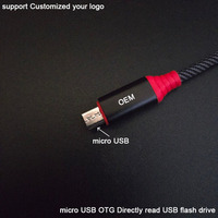 Kabel Anti Peregangan USB 2.0 Host Games Controller Wanita V8 Android Micro USB OTG On the Go