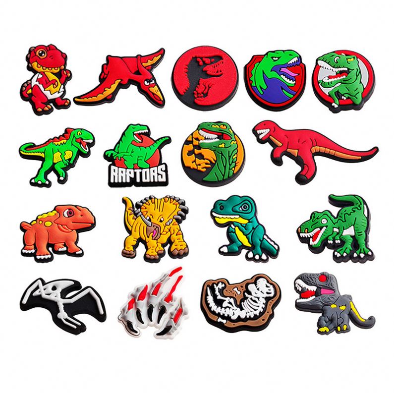 Pvc Cute Style Shoe Decoration Lovely Dinosaur Funny Design Shoe Charms Fashion Buckle Pendant Ornament Sandal Button Gift