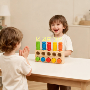 Jeu cognitif en bois Montessori <span class=keywords><strong>pour</strong></span> développer la mémoire et la cognition des couleurs chez les enfants, jouet éducatif amusant <span class=keywords><strong>pour</strong></span> apprendre à associer les bonbons - Product Image 4