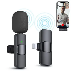 Micrófono Lavalier inalámbrico portátil 2MIC 4 en 1 para iPhone Samsung Smartphone Android Live Broadcast Gaming Phone Mic