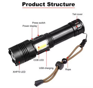 WOSEN Potente linterna LED P50 Tipo C 12000 Lumen Linterna LED de alta potencia para caza y larga distancia para buceo - Product Image 6