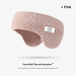Couvre-oreilles d'hiver en fausse fourrure de vison pour hommes et femmes, <span class=keywords><strong>cache</strong></span>-oreilles en peluche double couche, couvre-oreilles thermiques doux - Product Image 4