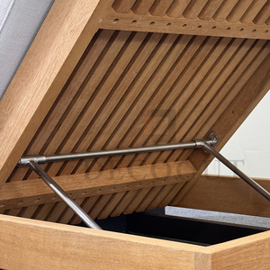 ديكوت في المخزون في الهواء الطلق خشب الساج إطار خشبي الشمس المتسكع واحد Sunbed مع وسادة - Product Image 5