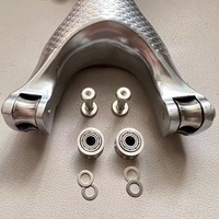 Set Perlengkapan Roda Katrol Bantalan Slingshot Alur U Anti Karat Baja Tahan Karat 304 Poles Cermin Senyap