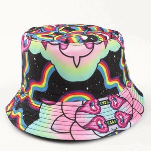 Flower Animal Cartoon Printed Fisherman <b>Hat</b> <b>Reversible</b> <b>Bucket</b> Cap <b>Hat</b> - Product Image 5