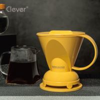 Clever Dripper Mr. Paniers-filtres à café modernes, brevetés, écologiques, réutilisables, durables, jaune jaune-œuf, trapézoïdaux, 500 ml