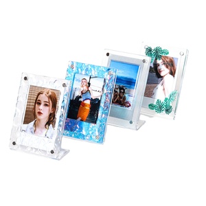 Caiul Máy Tính Để Bàn Mới <span class=keywords><strong>L</strong></span> Hình Dạng 3 Inch Photocard Người Giữ Ảnh Acrylic Khung Thép Không Gỉ Kodak/Fujifilm Instax Mini Phim Khung - Product Image 1