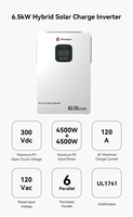 Inverter 6.5KW Dengan Penyimpanan Baterai Rak 3 Unit LiFePO4 15KWh UL9540A Cadangan Tenaga Surya Stok AS Pengiriman Cepat