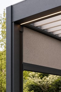 Pergola à toit ouvrant en aluminium RK-C1, structure d'ombrage pour jardin, gazebo extérieur avec revêtement poudré, pergola extérieure pour terrasse - Product Image 4