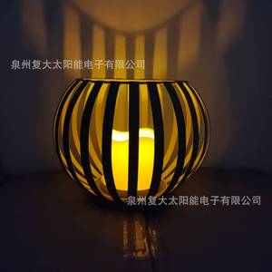 Metal Electronic Candle Lantern Led Indoor <b>Decorative</b> <b>Lighting</b> Battery Powered Rechargeable Button Control - Product Image 3