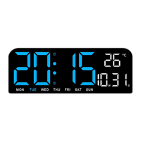 Moderner Digitaler LED Elektronischer Schreibtisch-Wecker Timer Kalender Wochen-Datum-Temperaturanzeige Kunststoff Hintergrundbeleuchtung Heim-Wanddekoration