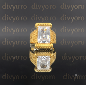 Bague pour homme plaquée or DIVYORO, inspirée des créateurs, en cuivre et laiton, bijoux classiques et élégants pour les festivals, les mariages, les fêtes et le quotidien - Product Image 3
