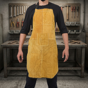 Delantal de Cuero Estilo Clásico Resistente al Fuego con Bolsillos para Uso en Taller - Product Image 4