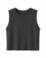 Gilet pull sans manches en laine et nylon rayé colorblock pour femme, col rond, tricot d'automne