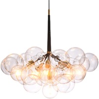Lustre globe rétro classique blanc, ampoule E27, verre transparent, lampe suspendue