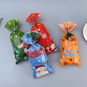 2025 natale del nuovo anno decorazioni in plastica resistente babbo natale tasca piatta borsa regalo per feste bomboniere biscotti di <span class=keywords><strong>capodanno</strong></span> - Product Image 6