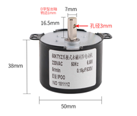 Motor Sinkron Magnet Permanen Fasa Tunggal Sino-pan 50KTYZ 220V AC Operasi Bolak-Balik Maju/Mundur Kecepatan Rendah 6.5W 3