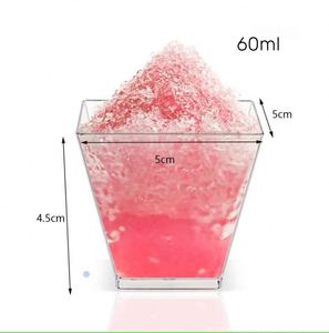 Vasos de Plástico Cuadrados Transparentes de 60 ml, 130 ml, 2 oz para Parfait, Aperitivos, Mousse, Mini Postres, Vasos Pequeños para Degustación en Fiestas - Product Image 5