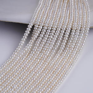 Promotion à durée limitée : Perles d'eau douce naturelles plates de 4-5 mm, semi-finies, pour collier DIY, accessoires de bijoux en vrac - Product Image 4