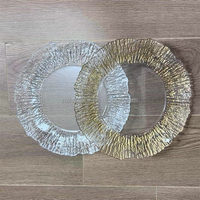 Assiettes de présentation rondes en plastique transparent JINDA Black Edge de 13 pouces pour décorations d'église, mariages et fêtes
