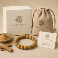 Bracelet artisanal OEM personnalisé en perles d'encens aux arômes de bois de santal sauvage et d'agarwood, bijou parfumé aux herbes, cadeau