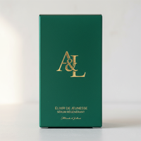 Boîte d'emballage pour flacon de sérum de soin de la peau en carton blanc avec logo en feuille d'or personnalisé, prix de gros B2B