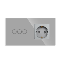Bingoelec Home Tuya Interruptores y Enchufes Eléctricos Inteligentes WiFi de Pared con Pantalla Táctil de 1/2/3/4 Gang para la UE