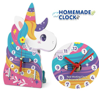 Kit de Reloj de Unicornio DIY EPT, Proyecto Educativo STEM, Fácil de Ensamblar, Decoración de Escritorio, Juguete de Aprendizaje STEM para Niños