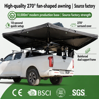 Auvent de voiture à ouverture rapide 270 degrés avec murs latéraux, autoportant, en alliage d'aluminium UPF50+ pour SUV, camion, camping