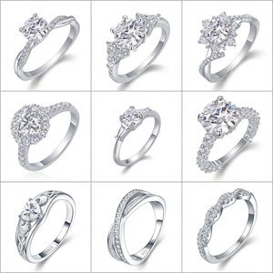 แหวนคู่เงินแท้ S925 ประดับ<span class=keywords><strong>เพชร</strong></span>โมอิสซาไนต์ VVS ดีไซน์หรูหราสำหรับผู้หญิง ขายส่งยอดนิยม เหมาะสำหรับเป็นของขวัญ - Product Image 1