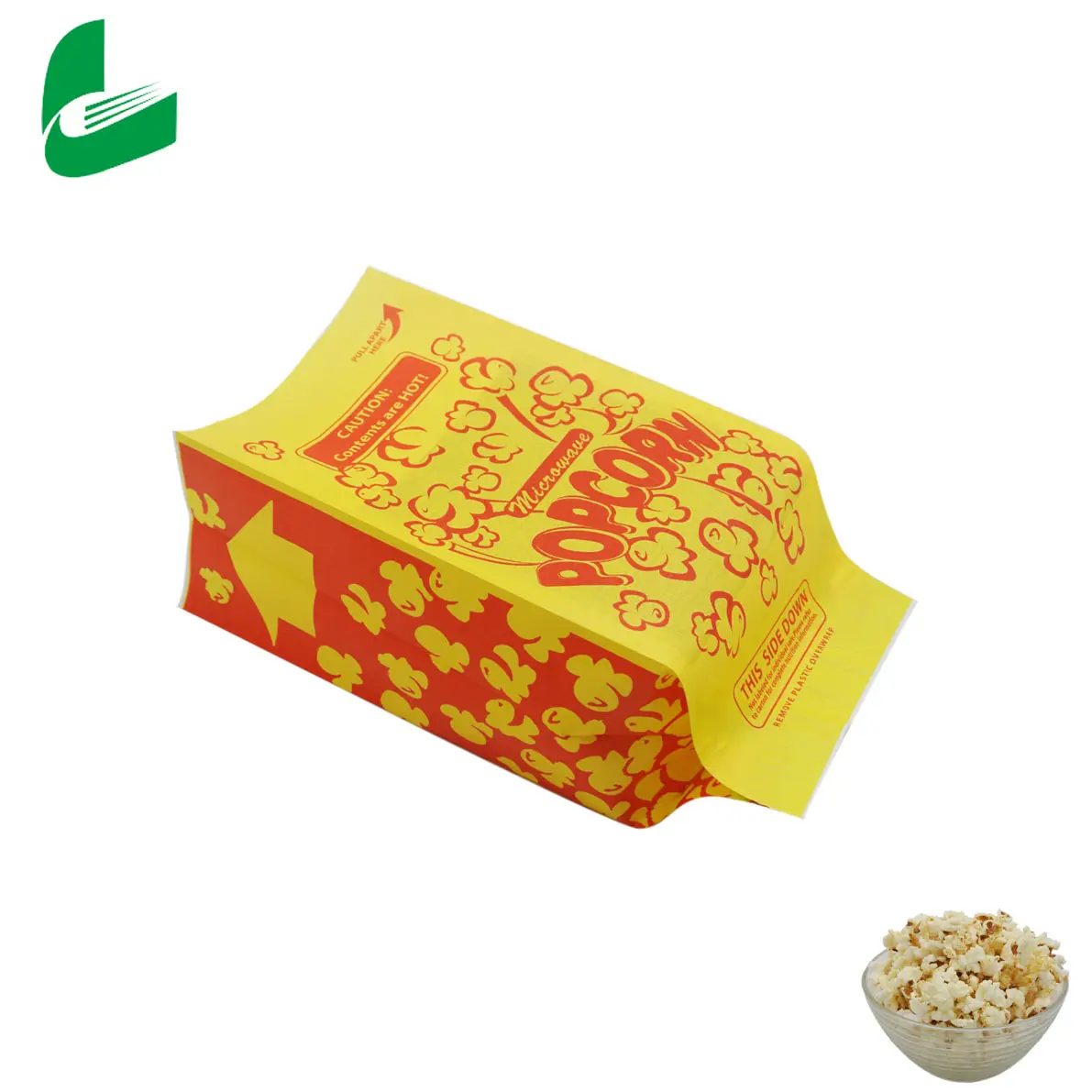 Emballage alimentaire imprimé, sachet de maïs soufflé pour micro-ondes, papier résistant à la graisse, Logo personnalisé, thermocollage