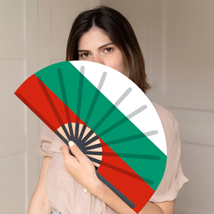 Abanicos Plegables de Bambú con la Bandera de Bulgaria al por Mayor, Abanico de Mano para Carnaval, Boda, Festival, Fiesta, Agencia de Viajes - Product Image 4