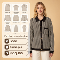 Pull personnalisé pour femme, pull en tricot à col rabattu pour femme, cardigan en laine et viscose