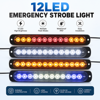 Feux de signalisation latéraux à double couleur ambre bleu rouge blanc 12 LED 12-24V, clignotants stroboscopiques pour voiture, camion, poids lourd