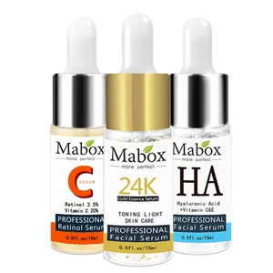 Mabox-suero de Retinol Facial + seis péptidos, oro de 24 quilates, ácido hialurónico, hidratante, cuidado de la piel, blanqueamiento, AntiAnging