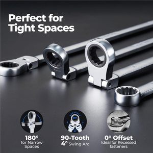 10Pcs Ratcheting <strong>Wrench</strong> <strong>Set</strong> SAE &amp; Metric Ratchet <strong>Wrench</strong> <strong>Set</strong> with Rack Organizer,Industrial-grade Metric <strong>Combination</strong> <strong>Wrenches</strong> - Product Image 4