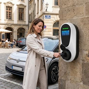 Borne de recharge murale sans fil intelligente <span class=keywords><strong>Type</strong></span> <span class=keywords><strong>2</strong></span> 7kW 32A monophasée pour VE, certifiée CE IP55, avec écran RFID, antivol, sans câble, pour usage domestique et commercial, <span class=keywords><strong>Mode</strong></span> <span class=keywords><strong>3</strong></span> - Product Image 4