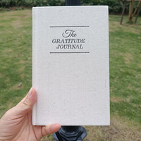 Carnet de notes A5 en lin à couverture rigide personnalisé de 5 minutes Journal de gratitude Agenda quotidien avec logo d'estampage