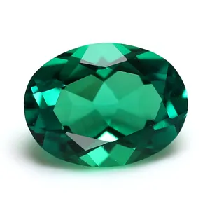 Colombia Lab Grown Emerald Synthetic Emerald Stone Hydrothermal Lab Created Emerald Oval Cut