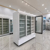 Congelador Vertical con Ahorro de Energía, Puerta Triple de Vidrio, Exhibidor Comercial para Dumplings y Pizza Congelados, OEM