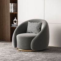 Fauteuil de salon design nordique en tissu, style luxe léger, pour salon, balcon, hôtel B&B